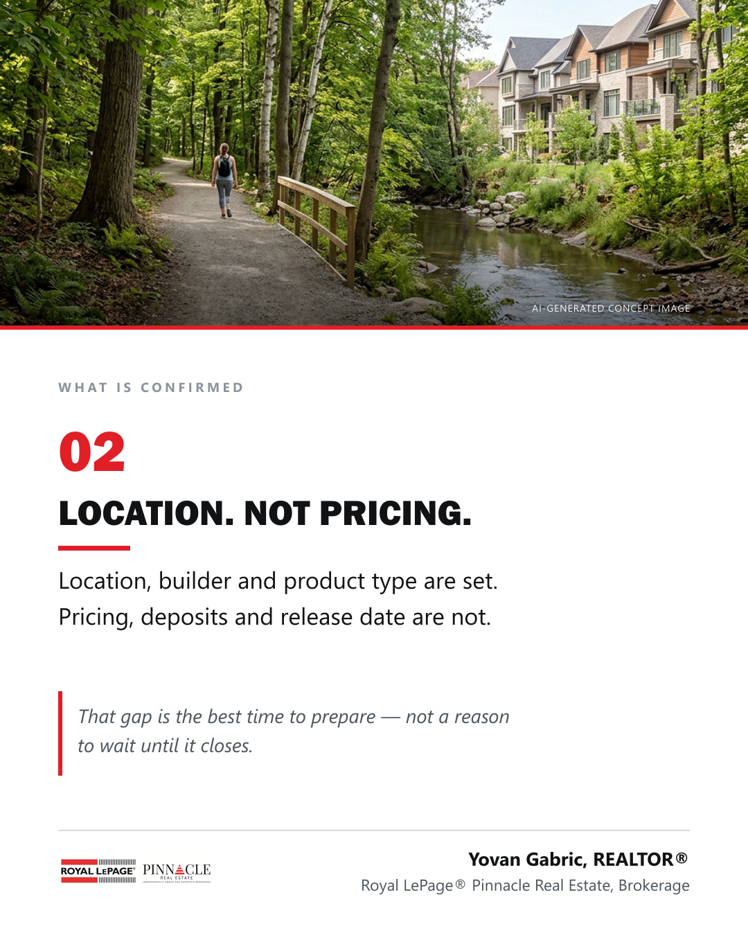Carousel slide 3: Location confirmed, pricing not